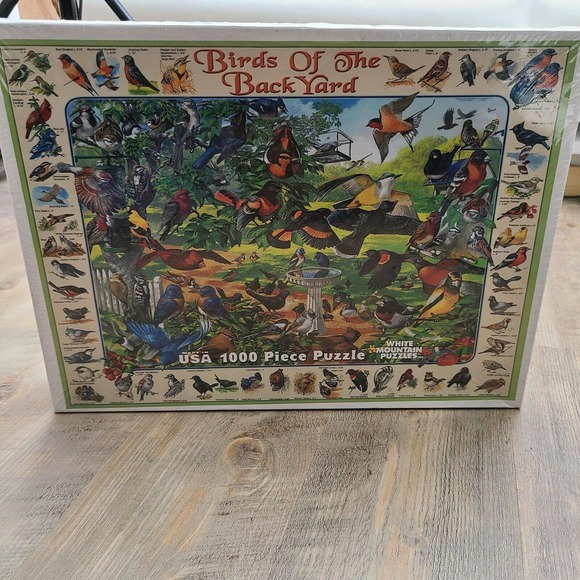 White Mountain Puzzles Birds of the Backyard 1000 Piece Nature Ornithologist NEW